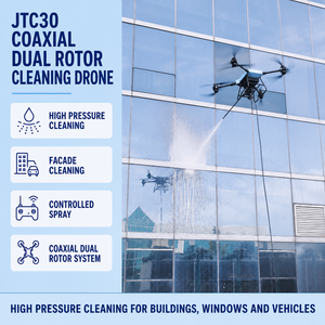 Drone de nettoyage à double rotor coaxial JTC30, nettoyeur haute pression pour le nettoyage des fenêtres de bâtiments, des véhicules et des façades - Product Image 1
