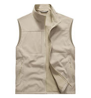 Gilet décontracté haut de gamme en polyester doublé polaire avec logo personnalisé, veste unisexe coupe-vent à fermeture éclair pour le travail, idéal automne-hiver