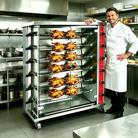 Four à rôtir commercial en acier inoxydable pour poulet, avec alimentation électrique/gaz et contrôle de température à deux zones, pour la restauration
