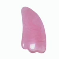 Planche Gua Sha en résine rose en forme de corne, outil de massage facial et corporel, grattoir Guasha, soin de la peau, outil de beauté, logo personnalisé
