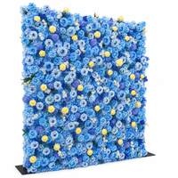 Stok Siap di AS Grosir Dinding Bunga Buatan Biru 4x8ft Dekorasi Pernikahan Latar Belakang untuk Perencana Acara dan Photo Booth
