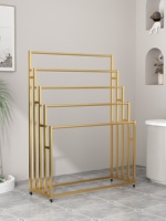 Présentoir multi-niveaux à 5 étages en fer, style moderne du milieu du siècle, pour écharpes, foulards en soie, draps, tissus de rideaux, échantillons, idéal pour les centres commerciaux