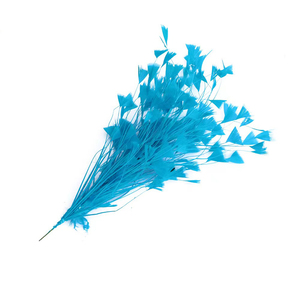 Plumes de dinde de 30 cm, fournitures de chapellerie, fleurs en plumes rayées, couleur teinte, montage pour chapeaux et épingles à <span class=keywords><strong>cheveux</strong></span> - Product Image 6