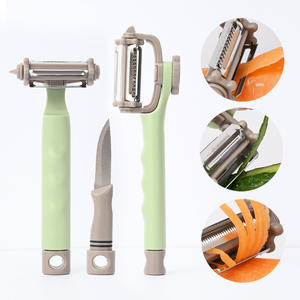 Éplucheur rotatif multifonction vert pour fruits et légumes avec couteau dissimulé, design polyvalent, lavage à la main uniquement - Product Image 2