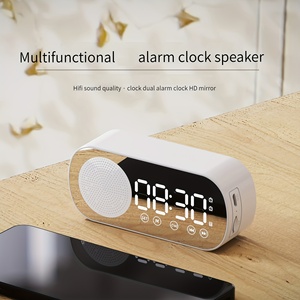 Đa Chức Năng Thông Minh Bt Báo Động Loa Kỹ Thuật Số Hifi Âm Thanh Chất Lượng Xách Tay Loa Không Dây LED Gương Màn Hình Đồng Hồ Báo Thức - Product Image 3