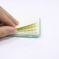 Carnet de poche en cuir PU de couleur rose avec bande élastique