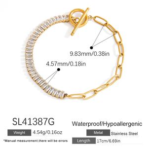 <b>Titanium</b> Steel Bracelet with Fashionable Gold and Silver High-end Feel Spliced <b>Chain</b> Bracelet Jewelry - Product Image 6