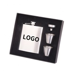 Juego de Regalo de Petaca de Metal Negra Personalizada de 8 Onzas, Colores Personalizados, Directo de Fábrica - Product Image 3