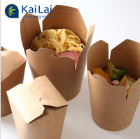 Boîte à emporter pour sushi, nouilles et pâtes, 26 oz, jetable, personnalisée, écologique, avec doublure en éponge, emballage en papier kraft blanc