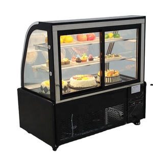 Vitrina Refrigerada para Pasteles de Mármol Artificial con Puerta Corredera de Vidrio, Iluminación LED y Enfriamiento por Aire de 2-10°C para Cafetería o Panadería - Product Image 1