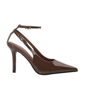 <span class=keywords><strong>Zapatos</strong></span> de tacón alto con punta en pico de <span class=keywords><strong>charol</strong></span> albaricoque caqui para <span class=keywords><strong>mujer</strong></span> para verano 2025 - Product Image 5