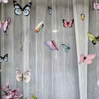 Fille Vent-Papillon-Noeud Rideau pour Chambre Salon Fenêtre Décorations Parties-Cross-Border Papillon Perle Fleur