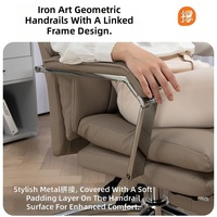 Chaise de bureau ergonomique grande taille avec repose-pieds en cuir PU, design moderne pour bureau à domicile et chambre