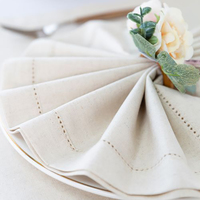 WML012 Napperons en lin pur perforé, sets de table isolants thermiquement, nappes élégantes pour mariage et restaurant