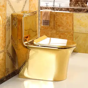 Gegalvaniseerde Luxe Moderne Gouden Commode Waterkast Keramische Wc Badkamer Een Stuk Verguld Toilet