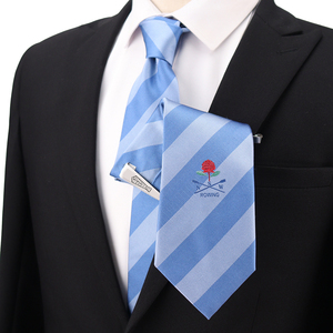 Cravatta di Lusso da Uomo in Seta Floreale a 7 Pieghe, Classica a Righe, per Club Nautico, Cravatta Sportiva Esecutiva - Product Image 3