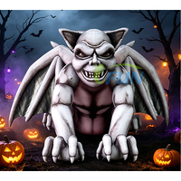 Statue gonflable de monstre d'Halloween, Gargoyle gothique, Grand ballon gonflable de chauve-souris vampire pour location de fête en extérieur