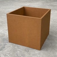 Jardinière carrée en acier Corten démontable, emballage plat, gain de place, modulaire, pour extérieur, pot de fleurs personnalisé