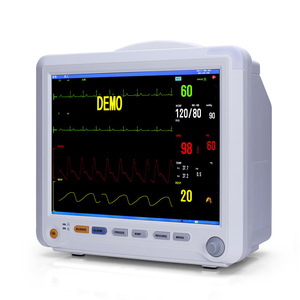 Moniteur patient multiparamètres portable, ECG, fréquence cardiaque, signes vitaux, batterie intégrée, certifié CE, modèle d'exportation - Product Image 1