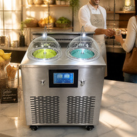 Machine à glace dure professionnelle à commande tactile intelligente pour restaurant, congélateur discontinu pour gelato