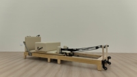 Machine de Pilates Reformer pliable en bois de chêne avec pieds extensibles, vente en gros, MOQ 20, pour chaînes de studios