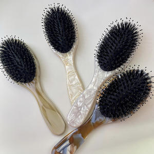 Liwu Custom di grandi dimensioni 21cm Anti-statico cuscino d'aria ovale salone pettini per capelli mano in acetato manico in setola pettini - Product Image 1