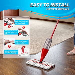 Recharges de serpillères en microfibre personnalisées compatibles avec les tampons de nettoyage de sols de qualité commerciale O-Cedar <span class=keywords><strong>Vileda</strong></span> - Product Image 2
