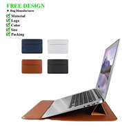 Vente en gros de sac d'ordinateur portable en cuir PU de 13 pouces de style simple avec fonction de support housse de protection pour ordinateur portable portable