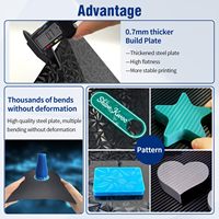 Snapmaker U1 Plaque de construction lisse en fibre de carbone, feuille PEO PET, lit imprimé double face, plateforme flexible en acier à ressort