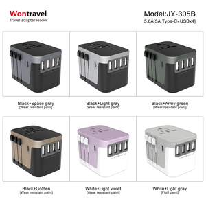 ออกแบบใหม่แบบพกพา Travel ADAPTER 4USB ประเภท <span class=keywords><strong>C</strong></span> 5600ma เอาต์พุต Multi <span class=keywords><strong>plug</strong></span> Universal Charger - Product Image 6