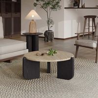 Table basse moderne de luxe avec structure en bois massif et design multifonctionnel pour salon et appartement
