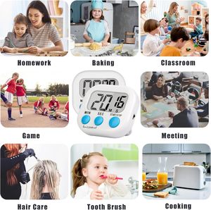 Temporizador de Cocina Digital Magnético con Alarma Fuerte, Función de Memoria y Soporte Retráctil con Botones ST/SP - Product Image 6