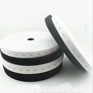 Carrete elástico de punto negro con <span class=keywords><strong>ojal</strong></span>, banda de costura para manualidades DIY/ropa/cintura/pantalones de babero, venta al por mayor - Product Image 6