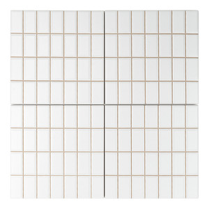Piastrelle bianche opache 20x20 pretagliate 2,5x5 pollici, mosaico per pareti e pavimenti - Product Image 2