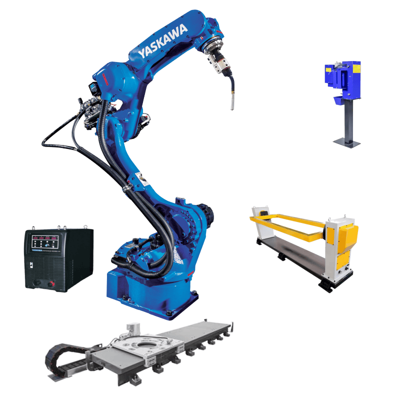 Yaskawa AR2010 Robot with Linear Axis Welding Auto Body Ship AC Power Supply RD500S Arc TIG MIG Weld