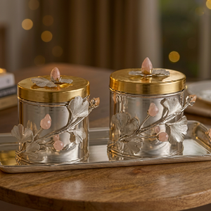 Classic Stainless steel Spice Container With Lid Engraved Floral Design Round Shape <b>Storage</b> <b>Box</b> For <b>Kitchen</b> Use - Product Image 6