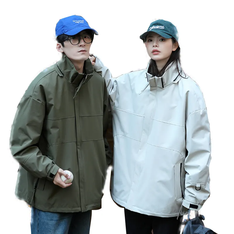 High Quality Outdoor Couples Waterproof Unisex Jacket Men Work wear Comfortable Men Hooded Jacket Navy Green