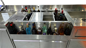 Mới được thiết kế lạnh Thép không gỉ <span class=keywords><strong>Cocktail</strong></span> bảng với tủ lạnh bartender bảng trạm - Product Image 3