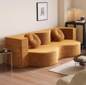 Sofá Cama Plegable <span class=keywords><strong>2</strong></span> <span class=keywords><strong>en</strong></span> <span class=keywords><strong>1</strong></span> Moderno con Cojín de Tela Gruesa para Apartamento o Sala de Estar, Asiento Relajante - Product Image 1