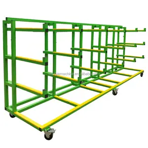 4.2 Meters Aluminum Profile Single Side Transport Cart Metal Storage Trolley Steel Carry Rack Cart