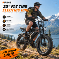 Vélo électrique tout-terrain à pneus larges 20x4.0 pouces, 48V 350W, 160 kg, robuste, 10 Ah, double suspension, 7 vitesses, pour adultes