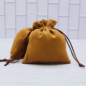 Pochettes en daim pour bijoux, pochette marron pour bijoux, de luxe, avec logo personnalisé - Product Image 6