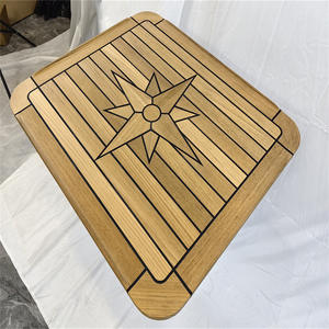 Tablero Rectangular de Madera de Teca con Patrón de Estrella y Esquinas Redondeadas de 585x690 mm para Patio, para Yates, Autocaravanas y Accesorios Marinos - Product Image 2