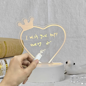 ป้ายข้อความอะคริลิค DIY ดีไซน์ล้ำสมัย ลบได้ ไฟ LED ตกแต่งงานปาร์ตี้วันหยุดครอบครัว ไฟกลางคืน LED 3 มิติ - Product Image 2