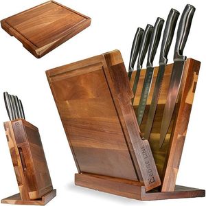 Organisateur de couverts en bois à plusieurs compartiments, base de rangement pour tiroir de cuisine, organiseur de couteaux multi-compartiments. - Product Image 2