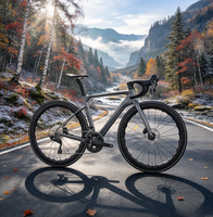 Vélo de route en carbone Twitter R15 700c Wheeltop TX 24S avec transmission électronique sans fil, freins à disque hydrauliques légers et roues aérodynamiques en carbone ondulé