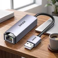 NYT F104 Adaptor Konverter LAN RJ45 Kabel USB Berbahan Aluminium Alloy 10/100Mbps untuk Laptop Eksternal Tersedia
