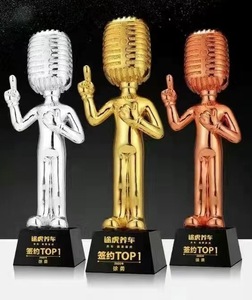 Trofeo de 7x28m, micrófono de buena voz, premio, micrófono de resina de cristal, trofeo, micrófono de oro, plata, bronce, trofeo, MH-NJ0158 - Product Image 1