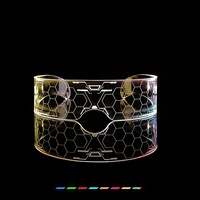 Gafas con luz LED para Cosplay de Halloween, gafas de luz de colores intermitentes inalámbricas, gafas Led con luz de panal, gafas de sol brillantes