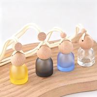Nouveau design, flacon vide personnalisable et rechargeable pour diffuseur d'air frais 10 ml, en verre dépoli, à suspendre dans la voiture, coloré